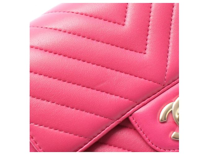 Mini borsa a tracolla Chanel Chevron V-Stitch Rosa - vista 7