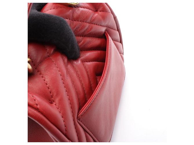 Mini borsa a tracolla 2-way Chanel Top Handle Chevron V-Stitch Rosso - vista 6