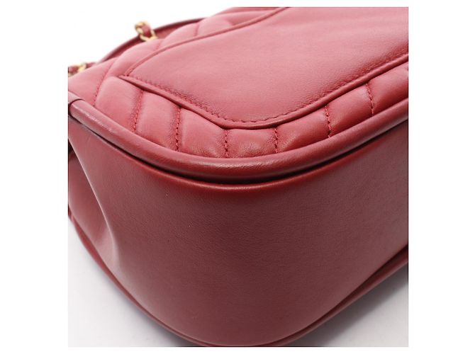 Mini borsa a tracolla 2-way Chanel Top Handle Chevron V-Stitch Rosso - vista 8
