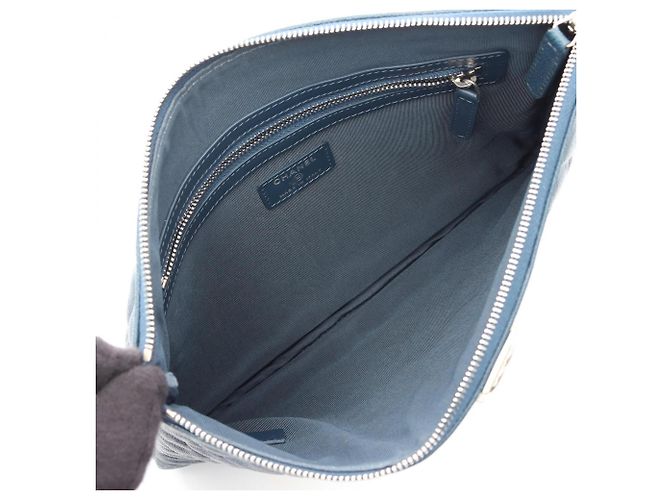 Chanel Boy Second Bag Clutch Handtasche Marineblau - Ansicht 3
