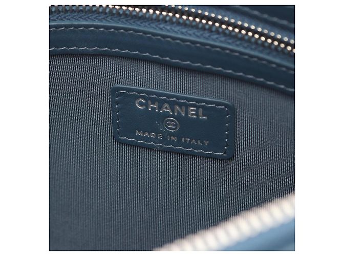 Chanel Boy Second Bag Clutch Handtasche Marineblau - Ansicht 4