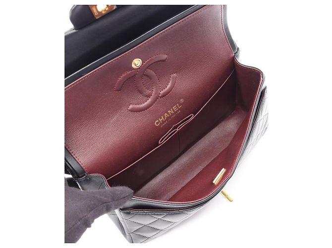 Borsa a tracolla Chanel Matelassé Double Flap Nero - vista 3