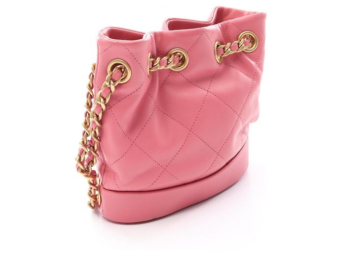 Borsa a tracolla Chanel Matelassé in agnello rosa - vista 2