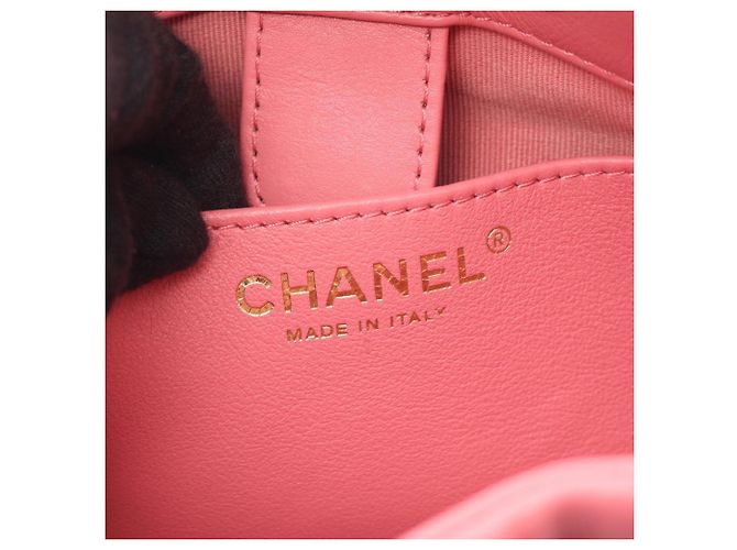 Borsa a tracolla Chanel Matelassé in agnello rosa - vista 4