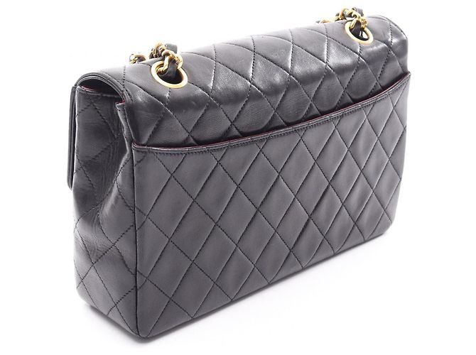 Borsa a tracolla Chanel Matelassé in agnello nero - vista 2