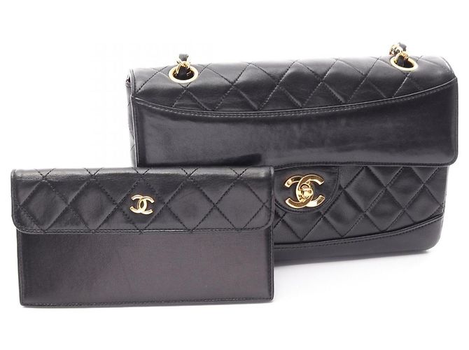 Borsa a tracolla Chanel Matelassé in agnello nero - vista 6