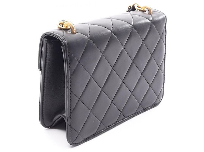 Timeless Borsa a tracolla Chanel Matelassé in agnello nero - vista 2