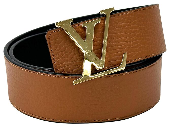 Louis Vuitton Men's Reversible Leather Belt Brown Black Golden - view 2