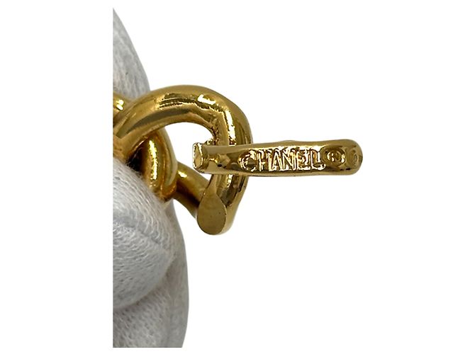 Chanel Cambon Ledergürtel mit Kette für Damen Schwarz Golden - Ansicht 4