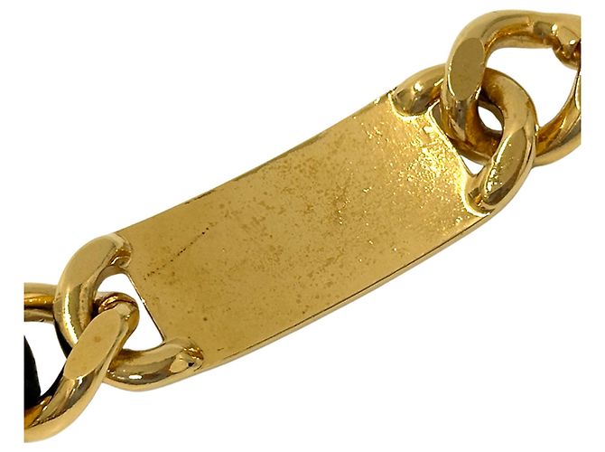 Chanel Cambon Ledergürtel mit Kette für Damen Schwarz Golden - Ansicht 7