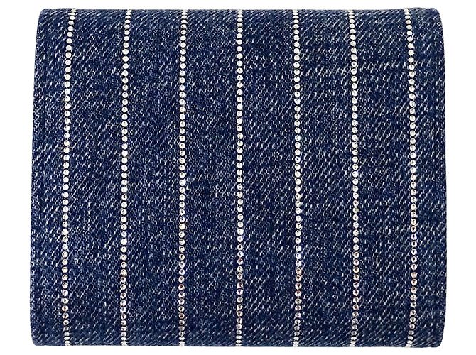 Céline Portafoglio tripartito in denim Triomphe Celine Blu - vista 2