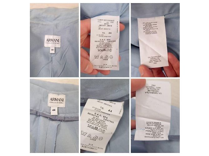 Armani Collezioni Tailleur Pantalone in Lino e Seta Azzurro Blu chiaro - vista 9