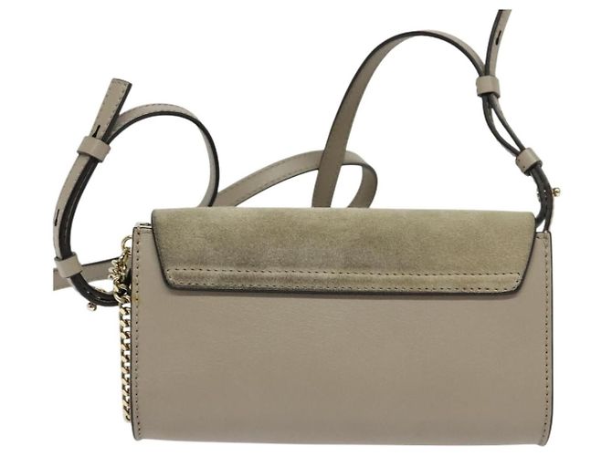 Chloé Chloe Faye in pelle e camoscio Small Beige - vista 2