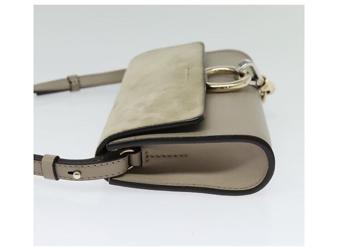 Chloé Chloe Faye in pelle e camoscio Small Beige - vista 3