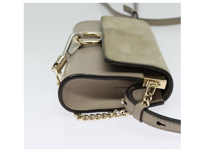 Chloé Chloe Faye in pelle e camoscio Small Beige - vista 4