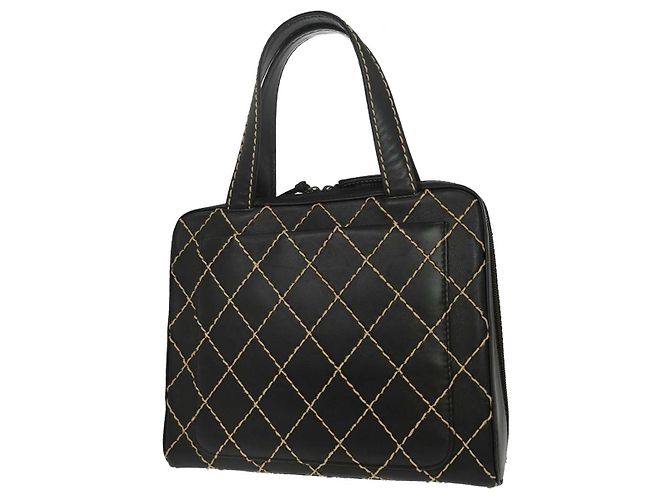 Borsa Chanel Surpique Zip Around in pelle trapuntata Medium Nero - vista 2