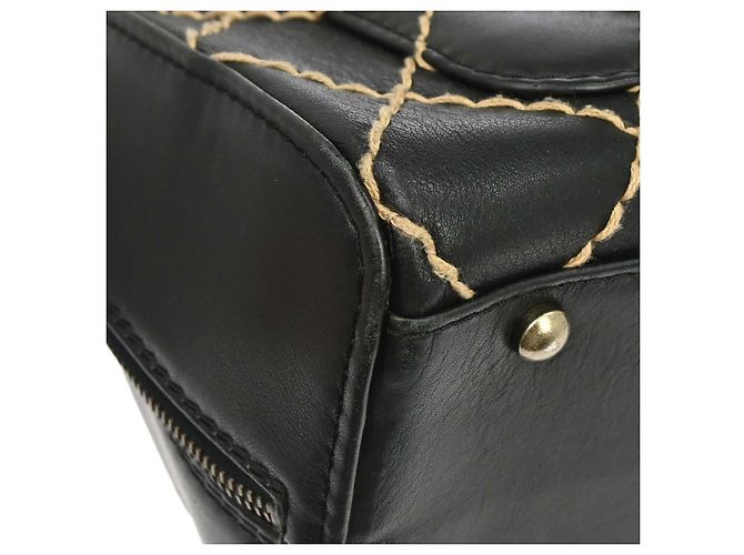 Borsa Chanel Surpique Zip Around in pelle trapuntata Medium Nero - vista 6