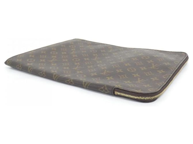 Borsa Louis Vuitton Monogram Pochette Documents Marrone - vista 2