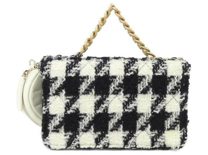 Chanel 19 Line AP0985 Chain/Shoulder Wallet Nero Bianco - vista 2