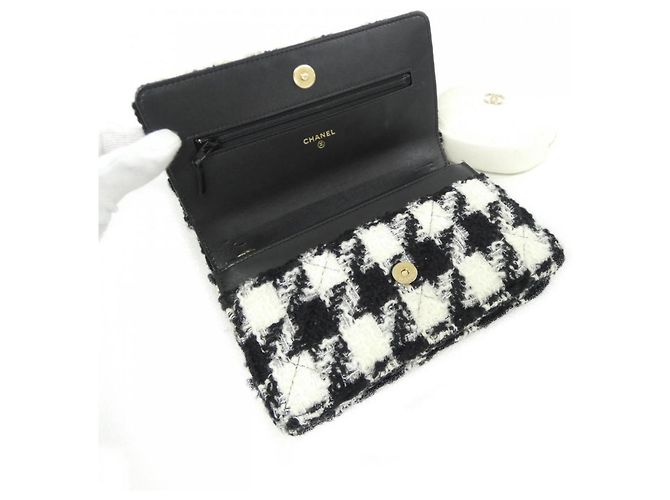 Chanel 19 Line AP0985 Chain/Shoulder Wallet Nero Bianco - vista 8
