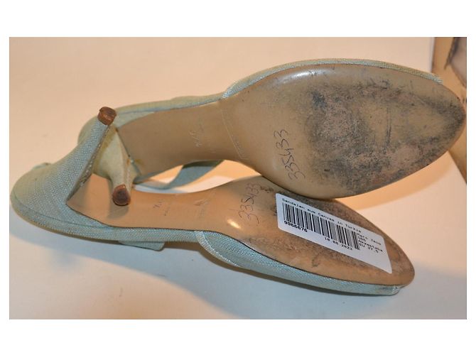 Marc Jacobs Slingback-Sandalen Hellblau Canvas Strass - Ansicht 4