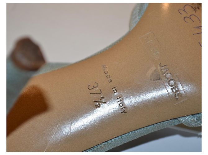 Marc Jacobs Slingback-Sandalen Hellblau Canvas Strass - Ansicht 5