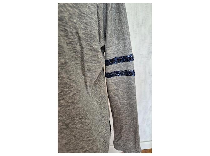 Bellerose feiner Pullover grau Baumwolle Leinen Dunkelblau - Ansicht 2