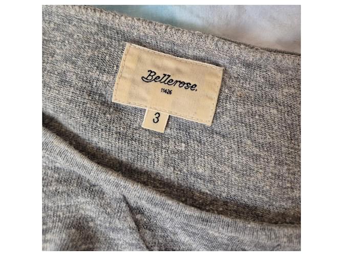 Bellerose feiner Pullover grau Baumwolle Leinen Dunkelblau - Ansicht 5