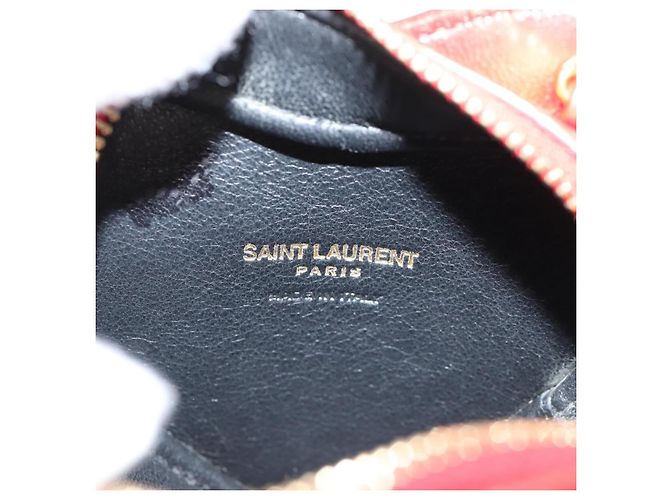 Saint Laurent Love Heart Chain Leather Mini Rosso - vista 6