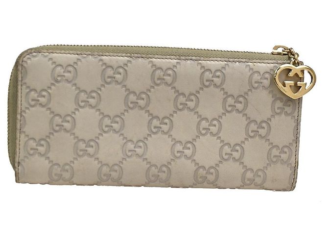 Cartera Gucci Interlocking G con cierre de cremallera (Outlet) de cuero larga Beige - vista 2