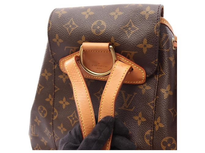 Zaino/Borsa Louis Vuitton Montsouris MM Monogram Marrone - vista 12