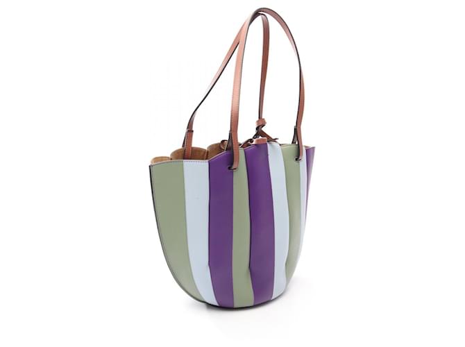 Borsa Tote Piccola Loewe Shell Multicolore Verde - vista 2