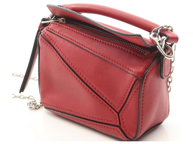 Borsa 2-Way Loewe Puzzle Bag Nano Rosso - vista 7