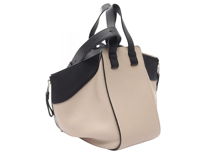 Borsa Hammock Loewe Small Herbarium Nero Beige - vista 2