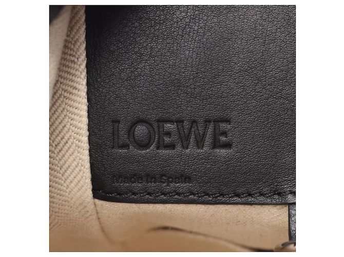 Borsa Hammock Loewe Small Herbarium Nero Beige - vista 4
