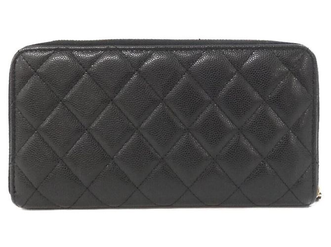 Cartera larga de piel de becerro granulada negra Chanel Negro - vista 2