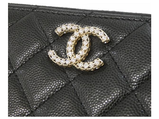 Cartera larga de piel de becerro granulada negra Chanel Negro - vista 4