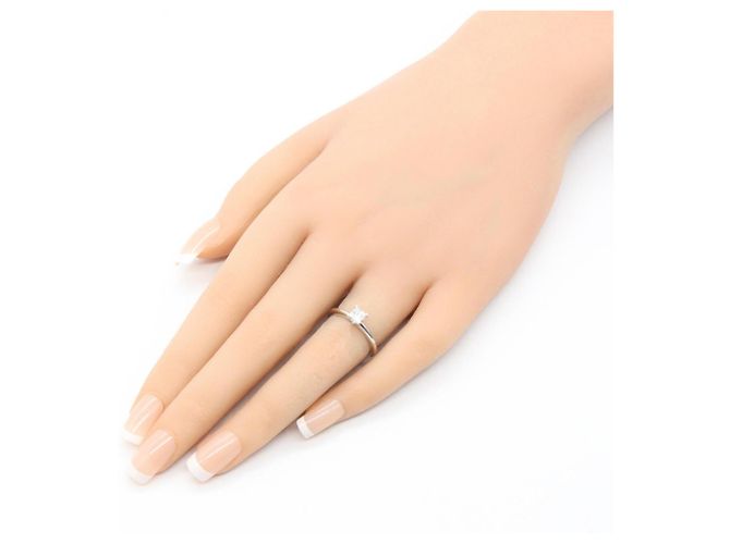 Tiffany & Co. Square Princess Diamantring Silber - Ansicht 8