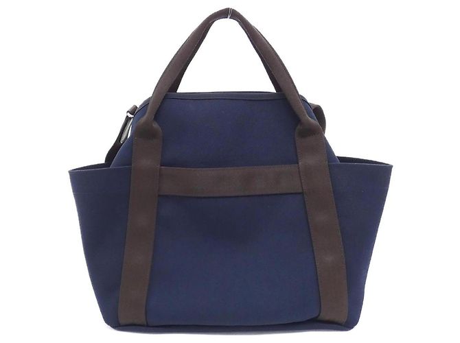 Hermès Hermes Sac de Pansage Groom Handtasche Rot Blau Marineblau - Ansicht 2