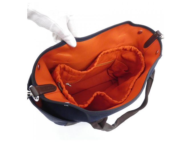 Hermès Hermes Sac de Pansage Groom Handtasche Rot Blau Marineblau - Ansicht 7