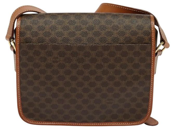 Céline Celine Vintage Macadam Canvas and Leather Marron - vue 2