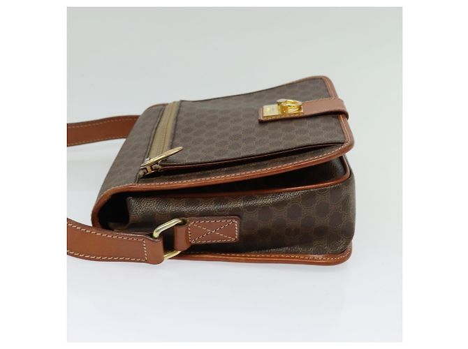 Céline Celine Vintage Macadam Canvas and Leather Marron - vue 3
