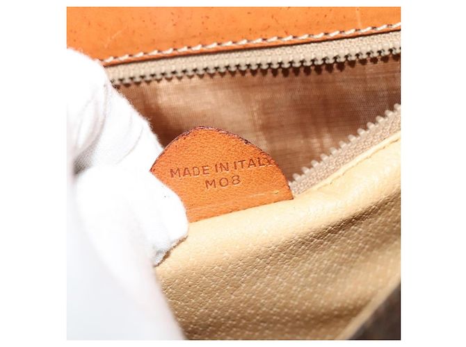 Céline Celine Vintage Macadam Canvas and Leather Marron - vue 7