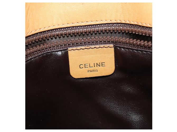 Céline Celine Vintage Macadam Canvas and Leather Beige - vue 7