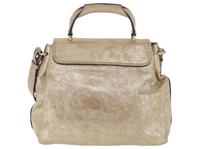 Chloé Borsa a tracolla convertibile Chloe Elsie in pelle Medium D'oro - vista 2