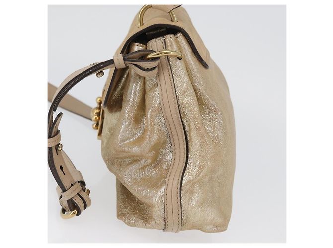 Chloé Borsa a tracolla convertibile Chloe Elsie in pelle Medium D'oro - vista 3