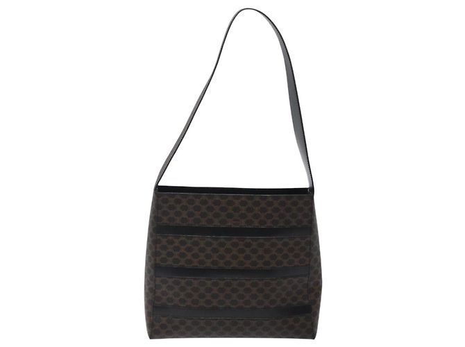 Céline Celine Vintage Macadam Canvas and Leather Nero - vista 2