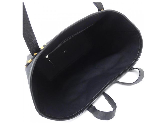 Hermès Hermes Pure Sangle Handtasche Schwarz Karamell - Ansicht 8