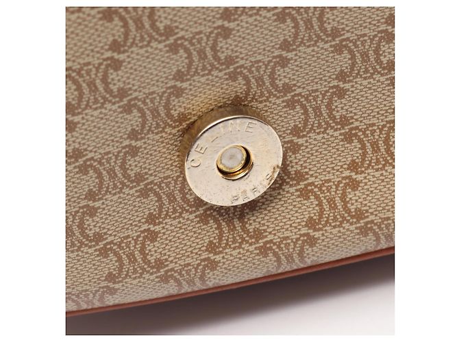 Céline Celine Triomphe Schultertasche Braun Beige - vista 6