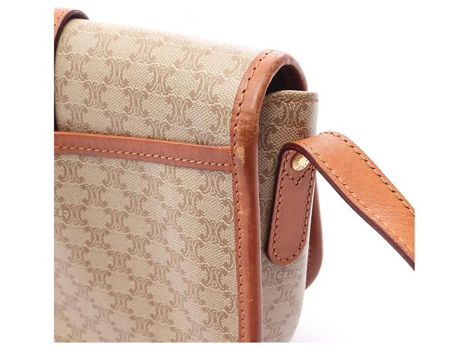 Céline Celine Triomphe Schultertasche Braun Beige - vista 7